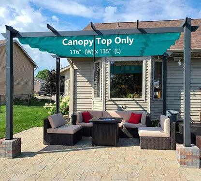Pergola Shade Cover Replacement Canopy Top Compatible with 10 X 13 ft 6-Bar Pergola Frames - Turquoise Blue (Canopy Size 116" W x 135" L, Canopy Top Only)