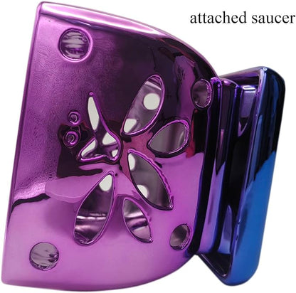 Orchid Pots with Holes Square Ceramic Orchid Planter Pots 5.5 inch (Purple)