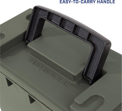 Sheffield Ammo Box Made in USA, Stackable Lockable Ammo Storage Box, Green | 2 Pack Lockable Storage Box, Water & Dust Resistant Dry Box, Secures Hunting Gear, Gun Accessories, Supplies, Bullets