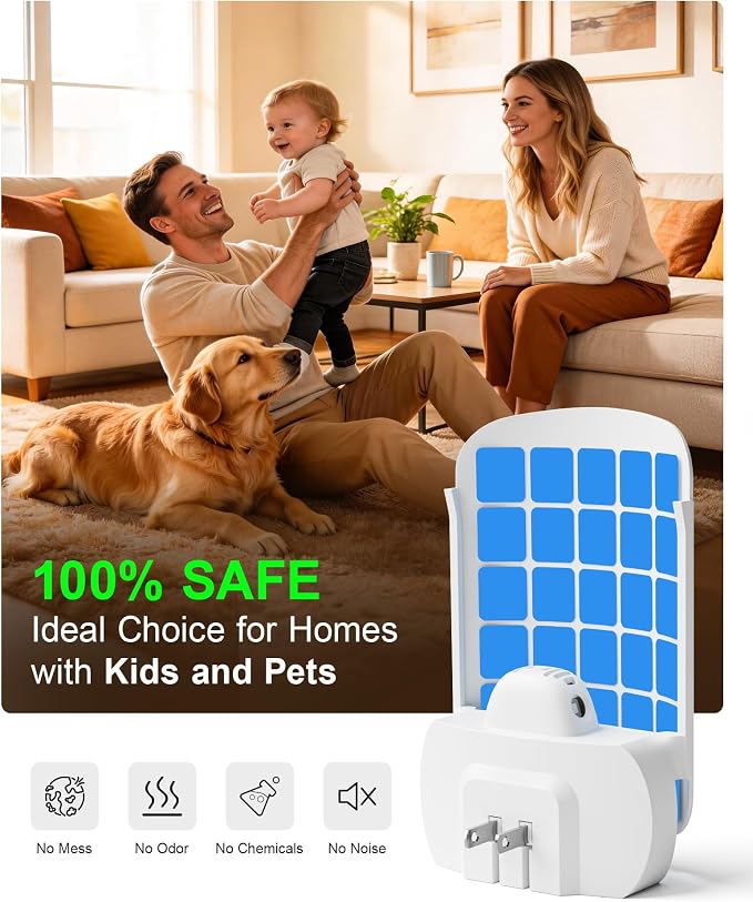 WowCatch Flying Insect Trap for Indoors (2 Devices & 4 Refill Cartridges), Plug in Fly Trap & Indoor Bug Catcher for Gnats, House & Fruit Flies, UV Bug Light, Mess-Free Alternative to Bug Zapper