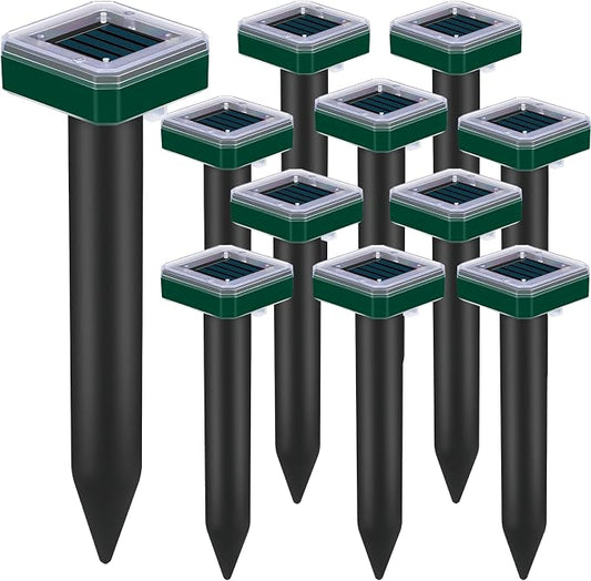 Tirgo Snake Repellent for Yard Mole Repellent Solar Powered Stakes Ultrasonic Rodent Gopher Groundhog Deterrent Outdoor Waterproof Lawns Vegetable Garden Animal Pest Repeller