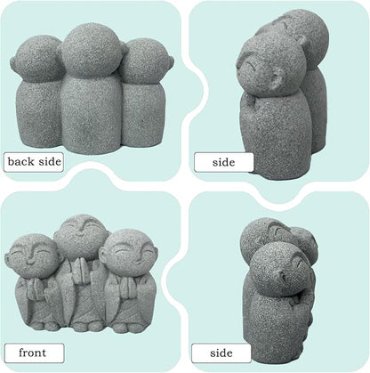 Mini Zen Monk Praying Statue Small Buddha Jizo Figurine Sandstone Feng Shui Sculpture Ornament for Fish Tank Decor Home Garden Good Luck Decoration - Chanting