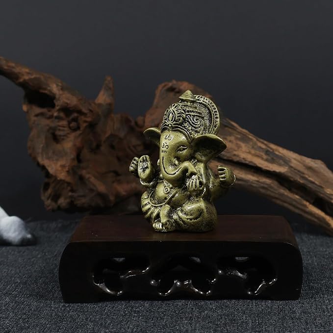 Lord Ganesha Buddha Statue - Elephant God Sculptures Ganesh Figurines | Man-Made Stone Home Garden Buddha Decoration Statues