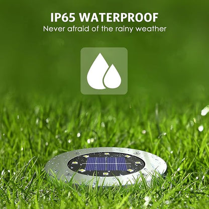 OULONGER 4.6inch Solar Lights Outdoor Waterproof,12Pack Solar Lights for Outside,Solar Garden Lights Landscape Lighting for Patio Pathway Lawn Yard Deck Driveway Walkway(White Light)