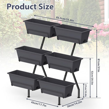 Sunexinlo Vertical Garden Planter Freestanding Raised Bed for Herbs Flowers Vegetables, Indoor Outdoor for Patio Balcony Deck