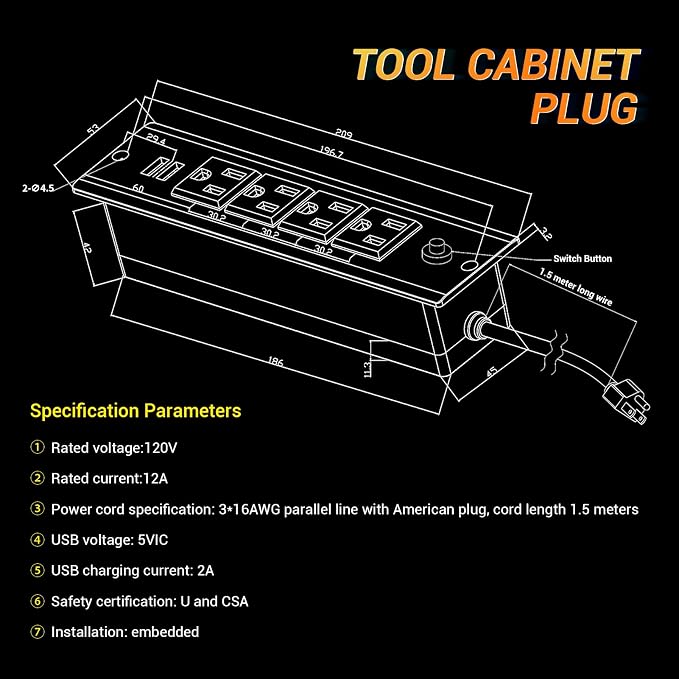 CHETTO C 72-inch Rolling Tool Chest Cabinet Mobile Workbench with 15 Storage Drawers and Wheels 3 Upper Cabinet Outlet SS Pegboard Stainless Steel Tool Box for Garage Warehouse