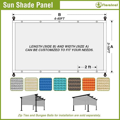 14' × 31' Pergola Shade Cover Universal Replacement Canopy Cover Outdoor Durable Fabric Sun Shade Cloth for Deck Patio Porch Backyard Gazebo with Grommets & Weighted Rods, Brown