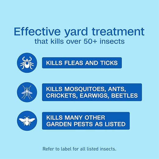 ADAMS Plus Flea and Tick Spray for Yard, Kills Fleas, Ticks, Mosquitoes, Ants and Many Other Listed Nuisance Pests, Treats Up to 5,000 Square Feet, Easy-To-Use Hose-End Spray, 32 Fluid Ounces