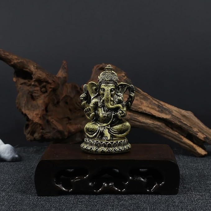 Lord Ganesha Buddha Statue - Elephant God Sculptures Ganesh Figurines | Man-Made Stone Home Garden Buddha Decoration Statues