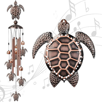 Wind Chimes Outdoor Clearance, 35" Sea Turtle Wind Chime, Outdoor Aluminum Wind Chimes with S Hook, Memorial Gift for Mom Grandma
