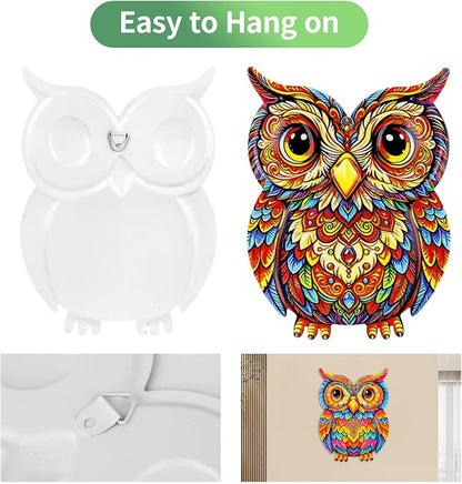 Junware Metal Owl Wall Decor, 4Pcs Owl Iron Wall Art Sculptures Hanging Sculpture Decoration. Outdoor Fence Art for Home Garden, Fence, Patio, Yard, Bedroom Outside Gifts for Adults