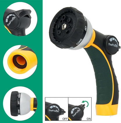 TheFitLife Flexible Metal Garden Hose - Upgrade Leak and Fray Resistant Design, Stainless Steel Water Hose with Solid Fittings and Sprayer Nozzle, Lightweight Kink Free Durable Easy Storage (25 FT)