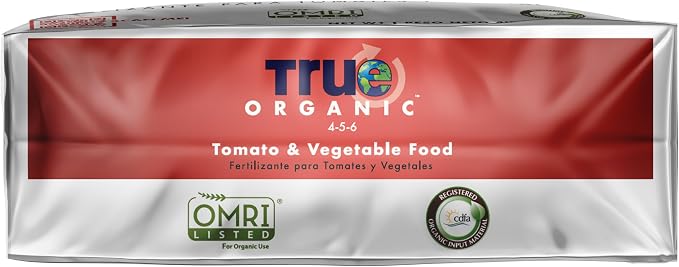 True Organic Tomato & Vegetable Food – Organic Fertilizer for Superior Harvests with 6% Calcium – 4lb Bag Covers 70 sq. ft.