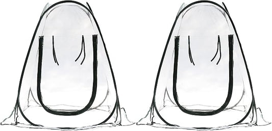 Gardzen 2-Pack 27"x27"x31" Pop up Grow Greenhouse Small Greenhouse, Steel Frame Portable Plant Flowers Mini Green House Zipper Cover for Outdoor & Indoor Use