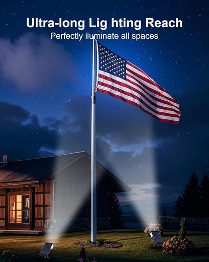 4 Pack Solar Spot Lights Outdoor Waterproof, 20 LEDs Bright Landscape Spotlights Dusk to Dawn, Cool White Adjustable Uplights for Yard Tree House Garden Wall Pathway, IP65