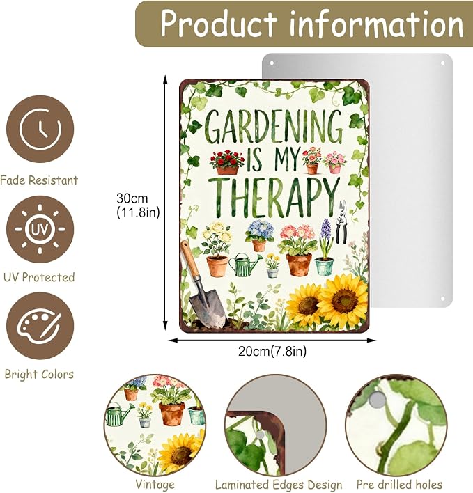 Garden Gifts For Women Vintage Gardening Signs For Outside Greenhouse Yard Backyard Patio Home Farmhouse Metal Garden Decor For Outdoor Funny Wall Art Plant Lovers Gifts For Women Wife Her Mom Grandma