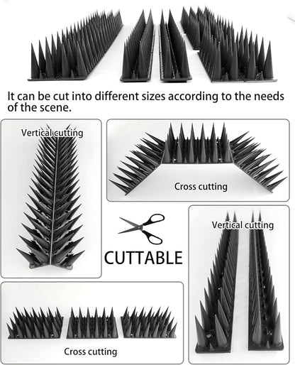 DY.2ten Bird Spikes, 11.8in Deterrent Spike, 10-Pack (9.8ft Total) Fence Spikes Bird for Outside to Keep Bird Squirrel Raccoon Pigeon Cat Away and Keep Birds from Building Nest, Easy to Install