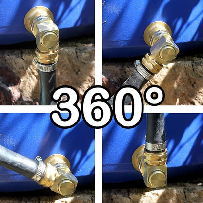 Garden Hose Swivel elbow Connector 90 Degree Solid Brass Pipe Fittings Hose Kink Protector (4 Pack)