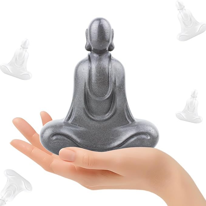 Faceless Buddha Statue Indoor, Solid Cast Iron Buddha Figurine, Minimalist Buddha for Home Decor, Indoor Desk Zen Decor for Spiritual Room Meditation
