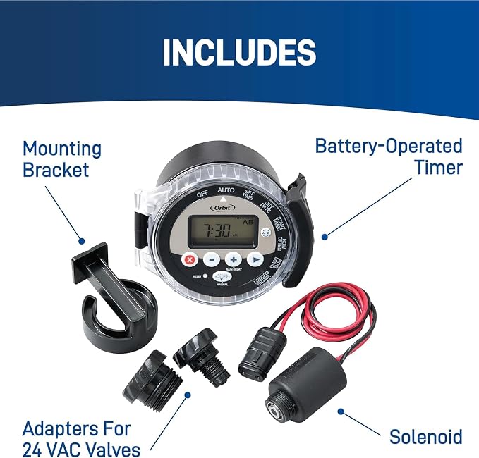 2-Pack Orbit 57865 Battery-Operated Sprinkler Timer, Black