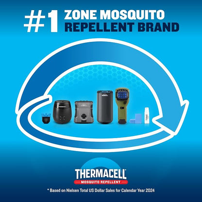 Thermacell E-ZoneGuard Patio Rechargeable Mosquito Repeller with 20-Foot Zone of Scientifically Proven Outdoor Protection; 5.5-Hr Battery; 12-Hr Refill; Bug Spray Alternative; DEET-Free; Black