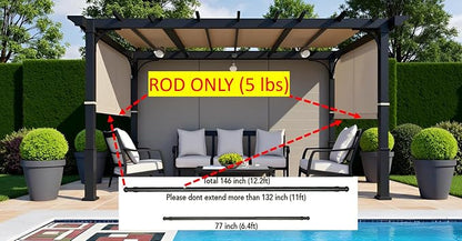 ALISUN Length Adjustable Weight Rods/Pull Tubes for Pergola Canopy (2 Rods Included, from 77 inches to 132 inches)