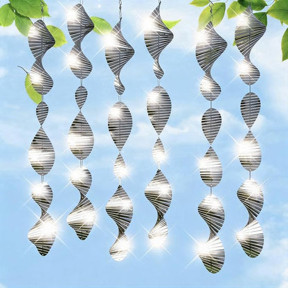 Bird Deterrents for Outside Patio, Bird Scare Devices Set Highly Reflective 3D Wind Spinners Outdoor Garden Decor, Bird Reflectors to Keep Birds Away Window Roof Yard Orchards Deck 18 Discs 6 Pcs