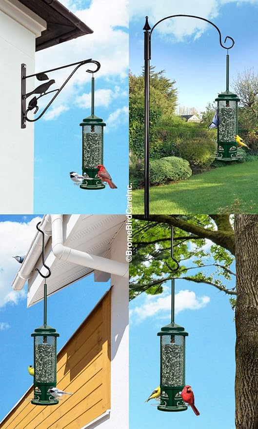 Squirrel Buster Legacy Squirrel-Proof Bird Feeder for Wild Birds – 4 Metal Removable Perches, 2.6 lb Seed Capacity, Chew-Proof Design, Easy to Clean, Green | 2.6 Lb Capacity, 4 Metal Perches and Ports, Weight-Adjustable Squirrel-Proof Shroud, Chew-Proo...