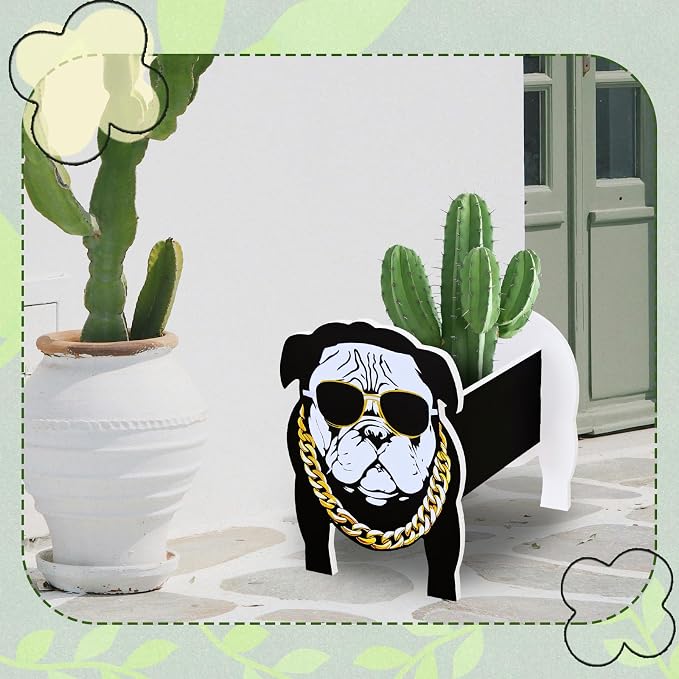 Shar Pei Planter, Cute Dog Shape Flower Planters, Plant Pots for Indoor/Outdoor Garden Decor, Unique Gifts/Souvenirs for Pet Lovers