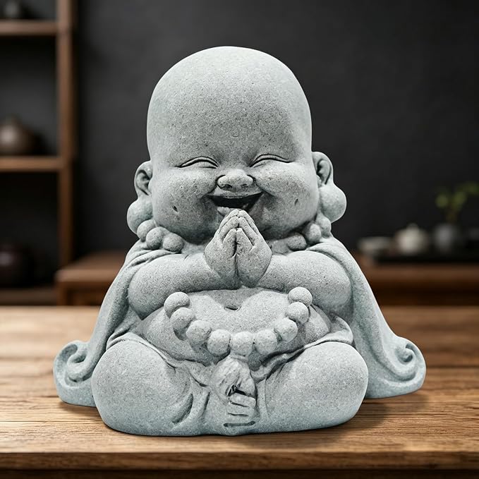 Buddha Statue,Zen Monk Praying Statue Sculptures Ornament for Garden,Outdoor,Wealth,Good Luck, Indoor,Mini Buddha Fish Tank Decoration (Prayer Buddha)