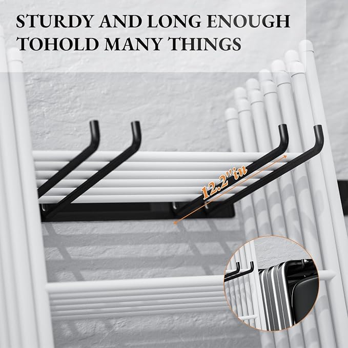 Folding Chair Storage Rack Wall Mount, 2-Pack Garden Tool Organizer | Max Load 240 lbs, Easy Install, Metal, for Lawn, Beach, Camping Chairs