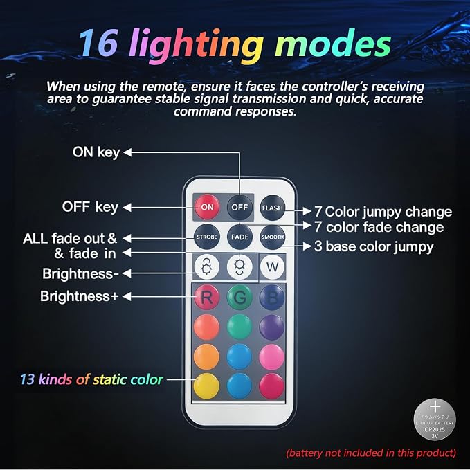 Pond Fountain Aerator, 1HP 110V 750W Floating Pond Fountain, With4 RGB Lights，100 FT Power Cord，Waterproof Timer，2x100 FT Traction Rope，Floating Water Fountains for Ponds