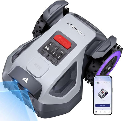ANTHBOT M9 Robot Lawn Mower 1/4 Acre, Dual Vision+Full-Band RTK Robotic Lawnmower, No Perimeter Wire, App Control Obstacle Avoidance, 45% Slope, Cutting Height, Multi-Zone Mapping