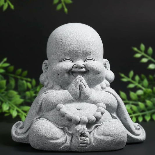 Buddha Statue for Home Decor,Zen Monk Praying Statue Sculptures Ornament Good Luck Decorations for Home Outdoor Garden Office
