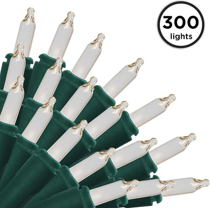 Brite Star 300 Count Mini String to String Lights, Green Wire, Clear