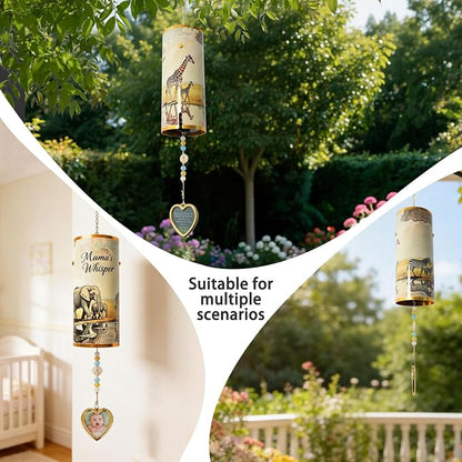 Wind Chimes for Outside, 17″ Animal Mother & Baby Wind Bell, Hand-Tuned Deep Resonance Windchime, Aluminum Outdoor Windbell for Home Garden Decor, Sentimental for Mom
