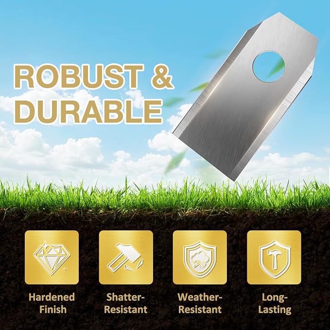 Replacement Robotic Mower Blades Compatible with Ecovacs Goat, 18 pcs Robotic Lawnmower Blades Compatible with All Ecovacs Lawn Mower Blades Robot Lawn Mower Replacement Blades
