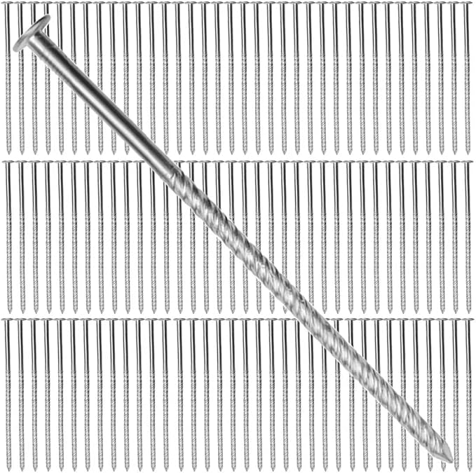 Artificial Turf Stakes Landscape Edging Stakes Spiral Stainless Steel Anchoring Spikes for Landscaping Edging, Weed Barrier, Lawn Edging,Tent Stakes, 6 in 76 Pcs