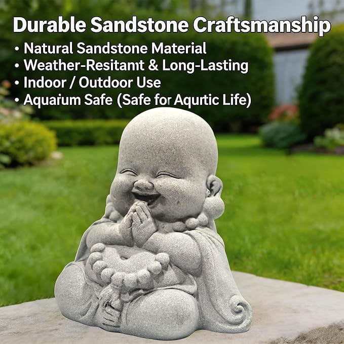 Buddha Statue,Zen Monk Praying Statue Sculptures Ornament for Garden,Outdoor,Wealth,Good Luck, Indoor,Mini Buddha Fish Tank Decoration (Prayer Buddha)