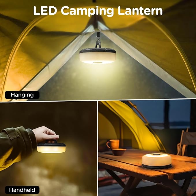 OGERY 3-Pack Camping String Lights, 32.8FT Rechargeable Lights