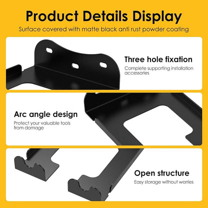 4 Pack Weed Eater Hanger Wall Mounted Bulk Weedeater Garage Trimmer Rack Heavy Duty Garden Tool Hanger Steel Weed Whackers Holder Organizer Hooks for Grass Garden Tools (Black)