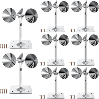 8 Pack Reflective Spinning Bird Deterrent, Wind Powered Aluminum Bird Repeller Scarer Deterrent Devices Outdoor, Repels All Birds Pigeons Sparrows Woodpeckers for Garden Railing Roof Adjustable Neck