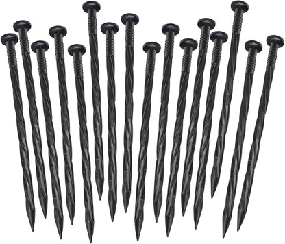 100Pack Plastic Landscape Edging Spikes, 8 Inch Spiral Landscape Anchoring Spikes，Landscape Spikes for Garden Lawn Yard, Paver Edging, Weed Barrier, Artificial Turf & More
