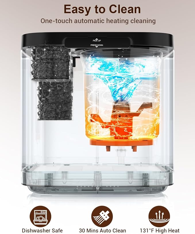 Electric Composter for Kitchen, 4L Indoor Odorless Compost Bin with 2 Carbon Filters, Upgraded Brushless Motor, Auto-Clean, LED Display, Visible Window, Smart Countertop Food Waste Composting Machine