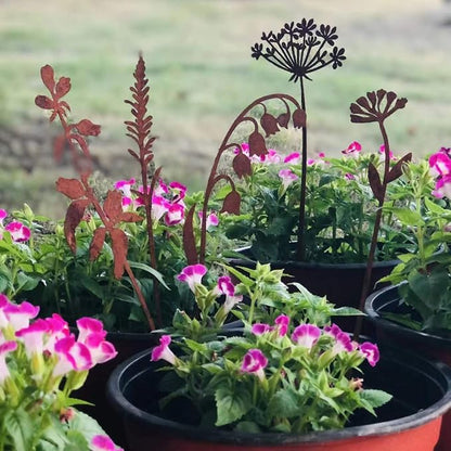Metal Flowers Garden Stakes | 5Pcs，Easy to use, no maintenance required