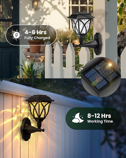 TISEJOY Solar Wall Lantern Outdoor Playhouse Light, Waterproof Decorative Solar Powered for Playground, Tree House, Storage Shed, Dog House, Garden Wall, Fence, Backyard, Outdoor Accessories (4 Pack)