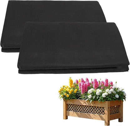 2 Pack Raised Garden Bed Liner, Raised Garden Bed Liner Non Woven, Fabric Planter Liner for Greenhouse Vegetable Gardening, Cuttable Plant Liner with Soil Containment & Water Drainage