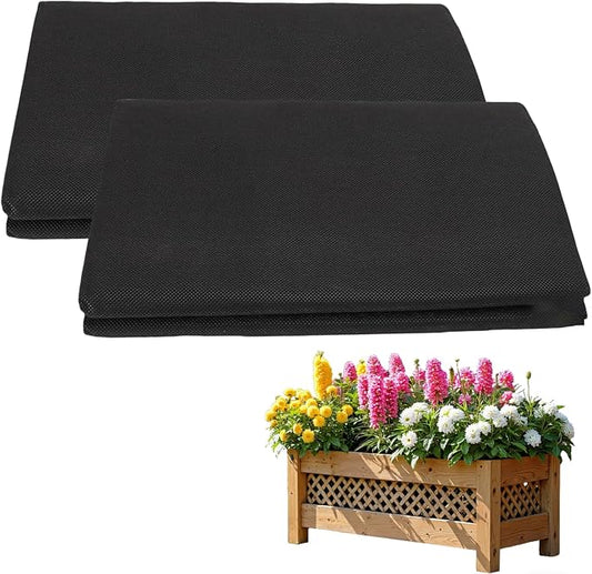 2 Pack Raised Garden Bed Liner, Raised Garden Bed Liner Non Woven, Fabric Planter Liner for Greenhouse Vegetable Gardening, Cuttable Plant Liner with Soil Containment & Water Drainage