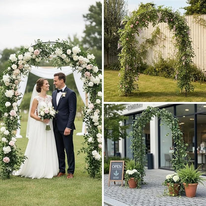 Thick Metal Garden Arch Rust-Proof Heavy Duty for Climbing Vines & Wedding | 7.8 ft H x 4.6 ft W, 16mm Steel Tube Arbor for Plants, Clematis, Jasmine, Party Decor for Wedding, Halloween, Christmas
