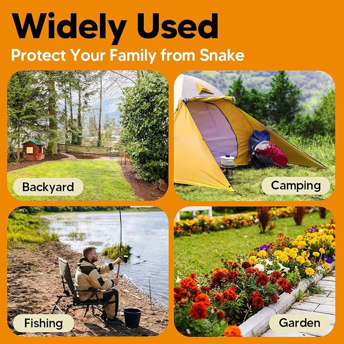 Snake Repellent for Outdoors, Snake Repellent Indoor, Snake Deterrent for Yard Pet Safe, Snake Out Repellant for Garden/Lawn/Garage - 8 Pack